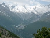 Almageller H�henweg  Saas Fee auf der anderen Talseite.