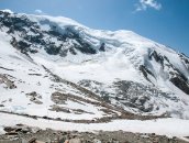 Hohsaas  Weissmies mit Triftgletscher.